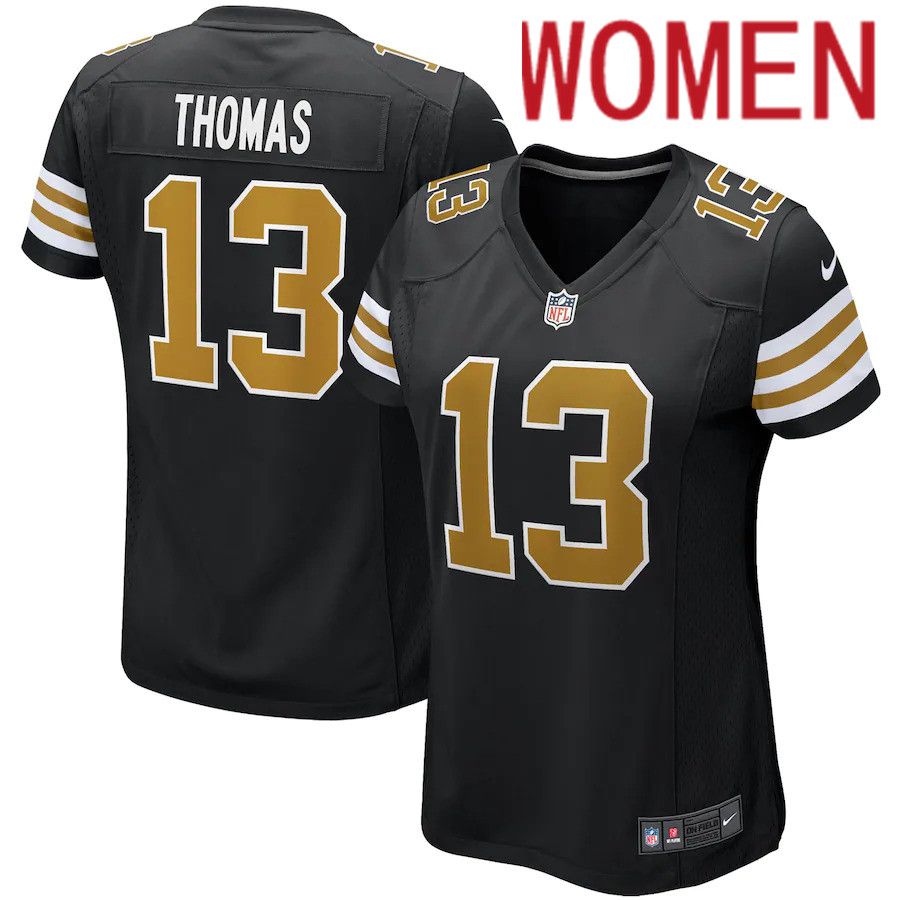 Women New Orleans Saints #13 Michael Thomas Nike Black Alternate Game NFL Jersey->women nfl jersey->Women Jersey